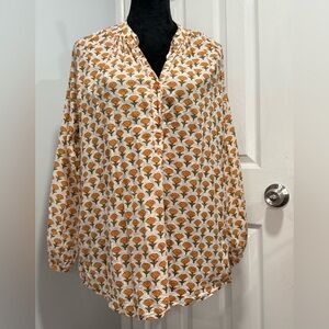 ISH Orange Floral Women's Blouse